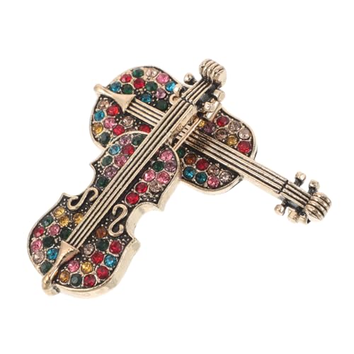 Beaupretty 2 Stück Retro Violin Broschen für Damen Vintage Strasssteine Brosche Pin Eleganter Schal Cardigan Clip Modisches Schmuck-accessoire für Kleidung und Jacken von Beaupretty