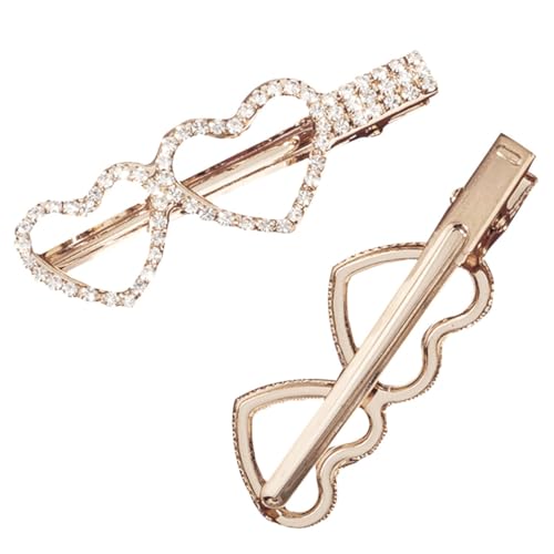 Beaupretty 2 Stück Rhinestone Haarklammern Liebesherz Haarspangen Glitzernde Barrette Dekor für Damen Mädchen Braut Hochzeit Festliche Anlässe von Beaupretty