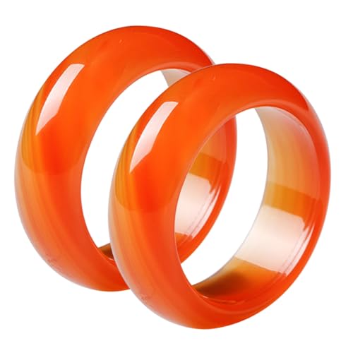 Beaupretty 2 Stück Rote Karneol Partner-ringe Handpoliert Natürlicher Achat Edelstein Verlobungsringe Eheringe Symbol für Leicht Bequem für Hochzeit Jahrestag von Beaupretty