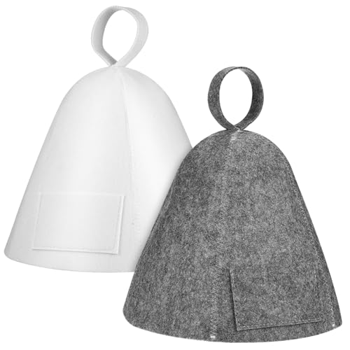 Beaupretty 2 Stück Sauna Hüte aus Filz Dicke Sauna Mützen für Damen und Herren Schützend und Wasserabsorbierend von Beaupretty