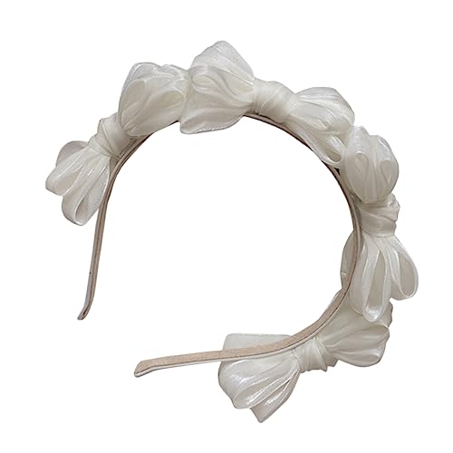 Beaupretty 2st Schleife Stirnband Knoten Haar Stirnband Mit Schleife Für Mädchen Haarbänder Für Damen s Schleifenstirnbänder Für Frauen Retro-stirnband Kleidung Plastik Weiß Fräulein Krawatte von Beaupretty