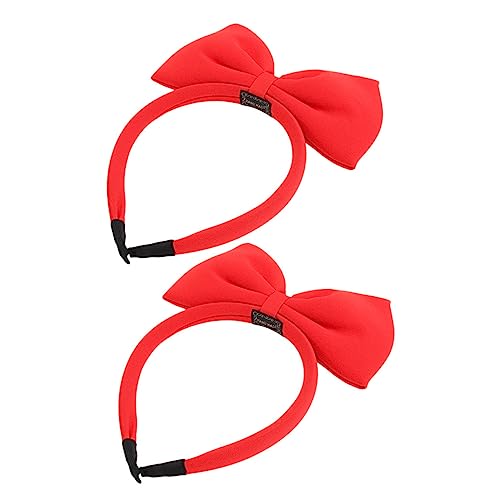 Beaupretty 2 Stück Schleifen-Stirnband Kinder-Stirnband Cintillos De Para Mujer Krippen-Dekor Schleife-Stirnband Rotes Stirnband Damen-Weihnachts-Haarreifen Schleife-Design von Beaupretty