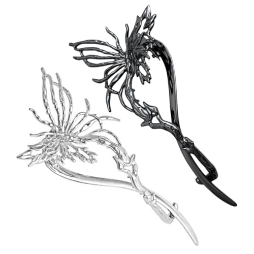Beaupretty 2 Stück Schmetterling Haarklammern Damen Leichte Robuste Haarspangen für Haarknoten Vielseitige Haaraccessoires für Hochzeit Büro Alltag und Besondere Anlässe von Beaupretty