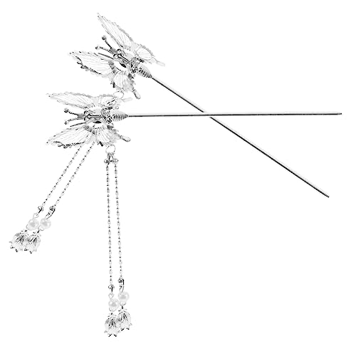 Beaupretty 2 Stück Schmetterling Haarstäbchen Mit Quaste Vintage Haarschmuck Für Damen Metall Haarstäbe Für Hochsteckfrisuren Stilvolle Haaraccessoires Für Besondere Anlässe von Beaupretty
