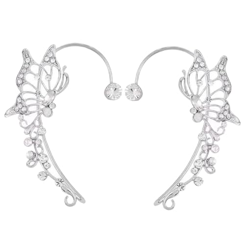 Beaupretty 2 Stück Schmetterling Ohrclips für Damen Eleganter Fairy Ear Cuff Modische Ohrklemmen ohne Ohrlöcher Filigraner Schmuck für Hochzeiten Partys und Festliche Anlässe von Beaupretty