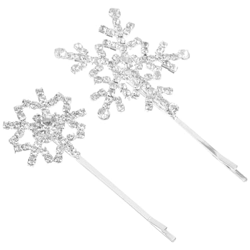 Beaupretty 2 Stück Schneeflocken-Haarspangen Weihnachts-Haarnadeln Strasssteine Hochzeit Haarschmuck Für Frauen Und Mädchen von Beaupretty