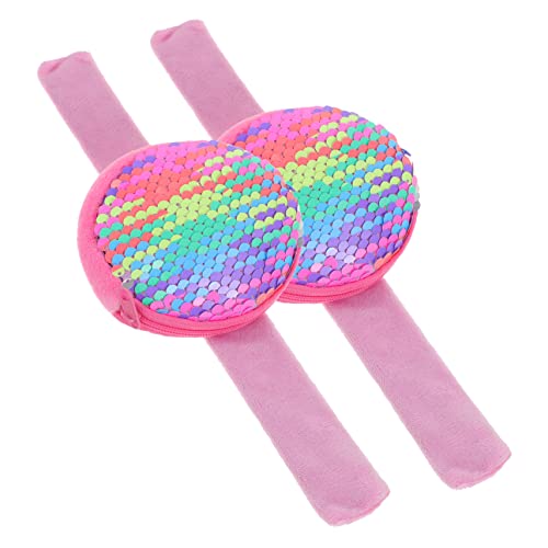 Beaupretty 2 Stück Slap Armbänder mit Geldbörse Multifunktionale Party Slap Bands für Lustige Handgelenkbänder und Wechselgeldbeutel Bunten Farben von Beaupretty