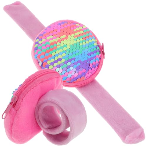 Beaupretty 2 Stück Slap Armbänder mit Reißverschluss Münzbeutel Lustige Handgelenk Armbänder für Kindergeburtstagsfeiern und Partytüten von Beaupretty