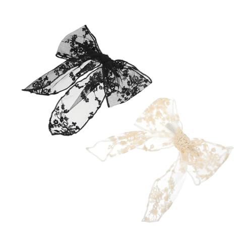 Beaupretty 2 Stück Spitzen haarschleifen Clip Große Schleife Haarklammer Leicht Vielseitig Starker Griff für Dickes Dünnes Haar Damen Haarschmuck für Hochzeit Party Alltag von Beaupretty