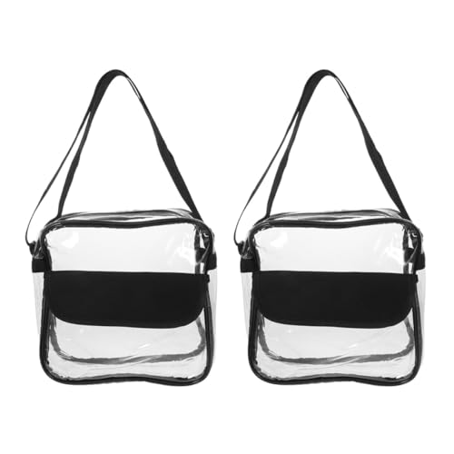 Beaupretty 2 Stück Stadionzugelassene Transparente PVC Umhängetasche Leichte Klare Crossbody Schultertasche Vielseitig für Strand Reisen Konzerte und Alltag Stabile Durchsichtige Tragetasche von Beaupretty