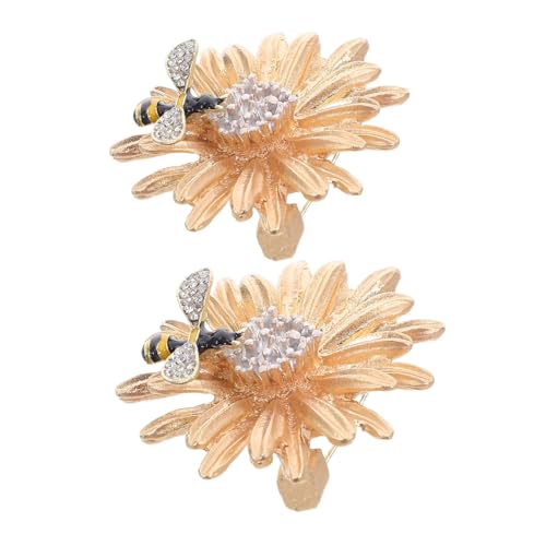 Beaupretty 2 Stück Stilvolle Blumenbrosche Gänseblümchen und Biene Metall-emaille Anstecknadeln Leichte Langlebige Kleid Anzug-pins für Damen Vielseitig als Schal Mantelaccessoire von Beaupretty