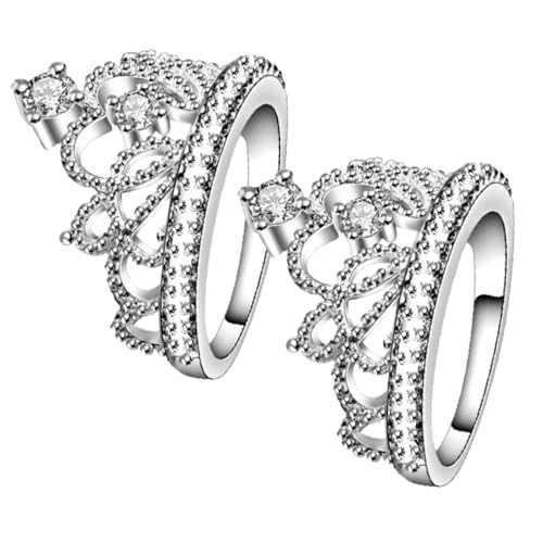 Beaupretty 2 Stück Stilvolle Eheringe für Frauen mit Verlobungsringe für Brautlook Hochwertige Komfortable Ringe Weißem Kupfer von Beaupretty