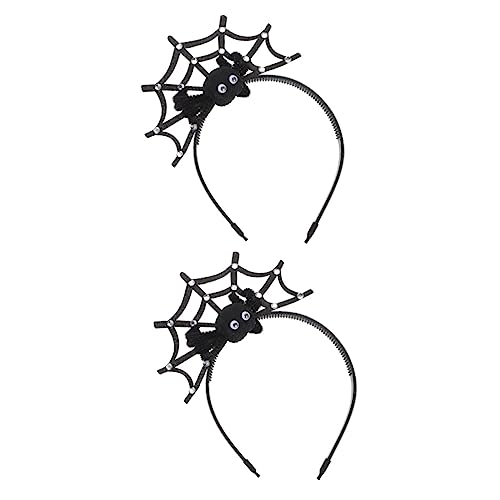 Beaupretty 2st Halloween-haarschmuck Kopfbedeckung Spinnenkopfschmuck Halloween-haar-accessoire Halloween-kleid Für Frauen Stirnbänder Für Erwachsene Fräulein Frauenkleidung Künstlich Stoff von Beaupretty