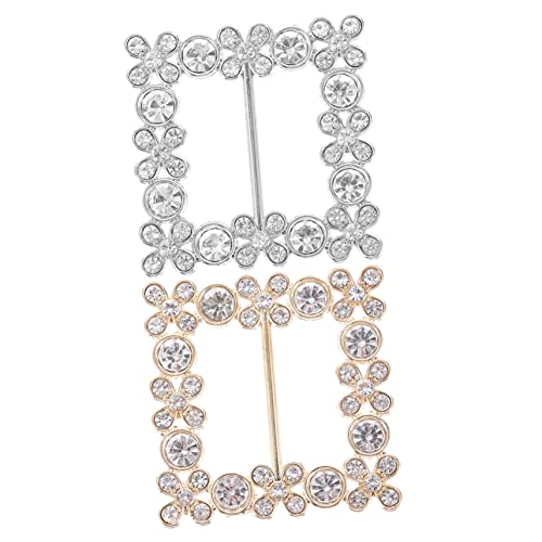 Beaupretty 2 Stück Strass Schal Clips Kleidungs Accessoires für Hochzeiten Partys und Alltag Goldfarbener und Silberfarbener Clip von Beaupretty