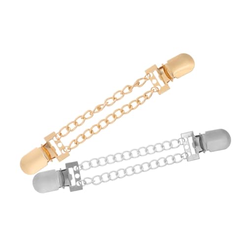 Beaupretty 2 Stück Stylische Metall Ketten Cardigan Clips für Damen Leichte Sichere Sweater Clips und Broschen Vielseitige Kleidungsschmuck Accessoires zur Dekoration Fixieren von Pullovern von Beaupretty