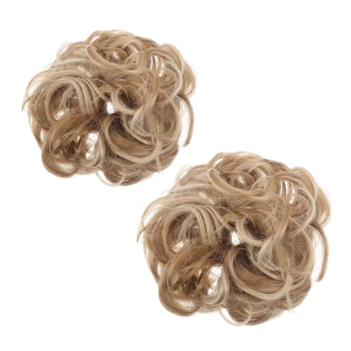 Beaupretty 2 Stück Synthetische Dutt Haarteil mit Elastischem Band Natürlicher Lockiger Messy Bun Wiederverwendbar Hochsteckfrisur Accessoire für Damen Geeignet für Cosplay und Alltag von Beaupretty