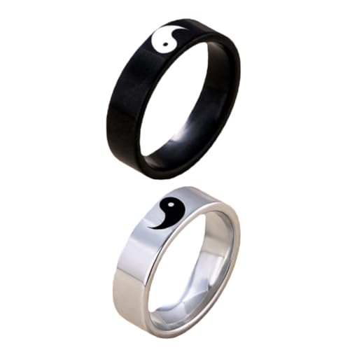 Beaupretty 2 Stück Tai Chi Partner Ringe Verstellbar Hochzeit Verlobung Versprechen Schmuck Damen Herren Geschenk Liebe Symbol von Beaupretty