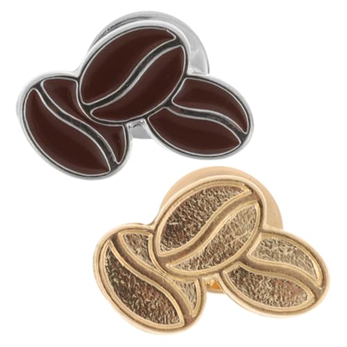 Beaupretty 2 Stück Teiliges Bean Broschen Metall Niedliche Kaffeebohnen Anstecknadeln Cartoon Anstecker für Cardigans und Kleidung Eleganter Schmuck für Damen und Herren von Beaupretty