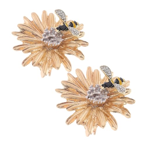 Beaupretty 2 Stück Teiliges Bienen Gänseblümchen-broschen mit Strass Leichte Metall-anstecknadeln für Damen Modische Schmuck-accessoires für Mäntel Kleider Schals Vielseitige Kleidungspins von Beaupretty
