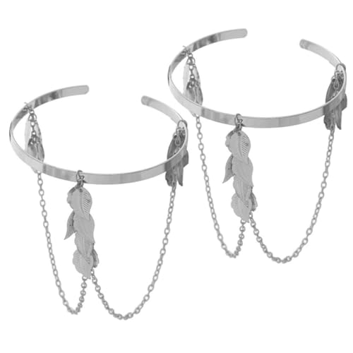 Beaupretty 2 Stück Teiliges Damen Armreif aus Hochwertiger Legierung Leichtes Verstellbares Manschettenarmband mit Design und Quasten Hautfreundlich und Langlebig für Alltag und Besondere von Beaupretty