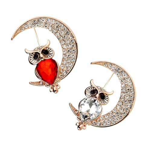 Beaupretty 2 Stück Teiliges Damen Broschen Eulenform mit Funkelnden Strasssteinen Leichte Brustnadeln als Kreative Schmuck Dekoration für Kleidung Taschen Schals für Party und Alltag Weiß von Beaupretty