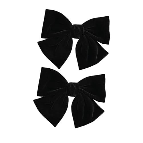 Beaupretty 2 Stück Teiliges Damen Haarschleifen aus Weichem Flanell Stilvolle Bowknot Haarklammern für Mädchen und Frauen Modischer Haarschmuck für Hochzeit Party und Alltag Schwarzes Haar von Beaupretty