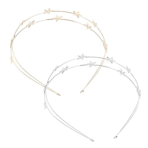 Beaupretty 2 Stück Teiliges Damen Stirnband mit Sternen Metall Haarband für Hochzeiten Partys und Formelle Anlässe Eleganter Haarschmuck für Mädchen und von Beaupretty