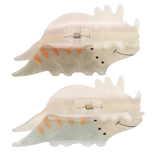 Beaupretty 2 Stück Teiliges Dinosaurier Haarspangen aus Acryl Rutschfeste Robuste Haarklammern mit Starker Fixierung für Frauen und Mädchen Verspieltes Design für Büro Freizeit und von Beaupretty