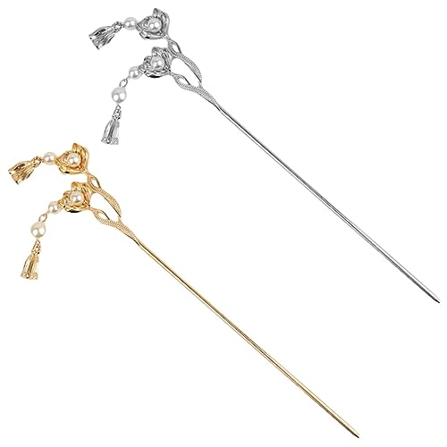 Beaupretty 2 Stück Teiliges Haargabel für Damen Retro Blumen Design Stabile Glatte Oberfläche Sicher und Langlebig für Hochsteckfrisuren und Festliche Anlässe Geschenkidee von Beaupretty