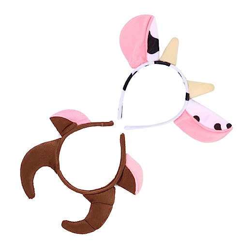 Beaupretty 2 Stück Teiliges Haarreif mit Kuhhörnern Weicher Plüschstoff Komfortabel und Stilvoll für Halloween Weihnachten Kostümparty und Cosplay von Beaupretty
