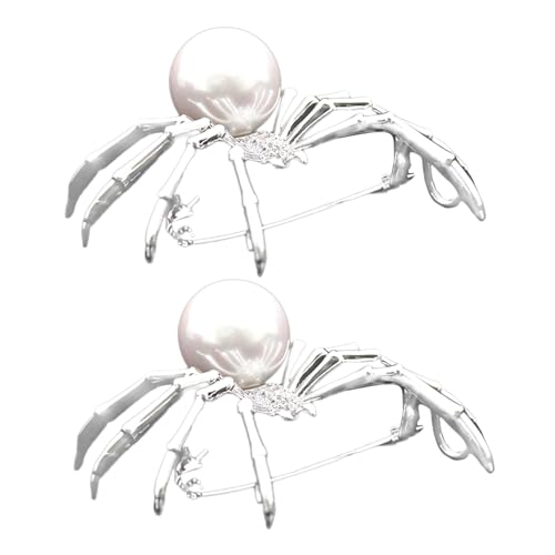 Beaupretty 2 Stück Teiliges Halloween Spinnenbroschen mit Künstlichen Perlen Realistische Tier-anstecknadeln für Damen Vielseitige Schmuckpins für Kleidung Taschen und Festliche Dekorationen von Beaupretty