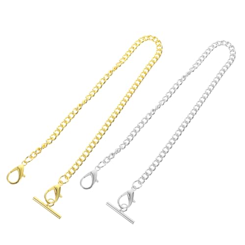 Beaupretty 2 Stück Teiliges Jeans Ketten Pant Decorative Chains in Silber und Gold Robuste Taschenuhr Ketten mit Verschluss Modische Bekleidungs Accessoires für Herren und Damen Langlebige von Beaupretty