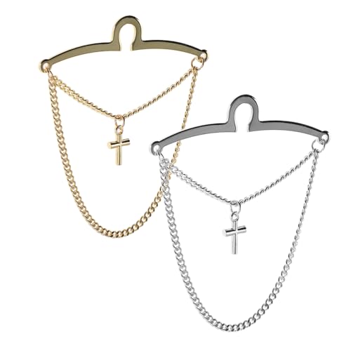 Beaupretty 2 Stück Teiliges Krawattenklammer aus Kupfer mit Kreuzdesign Modische Krawattenkette für Herren Stabiler Halt bei Business Hochzeit und Formellen Anlässen Leicht und Langlebig von Beaupretty