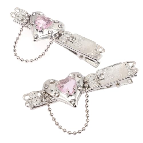 Beaupretty 2 Stück Teiliges Metall Haarspangen mit Herz und Tassel Silberfarbene Haarklammern für Mädchen und Damen Langlebige Haar Accessoires für Kurze und Dicke Haare Rutschfest und von Beaupretty