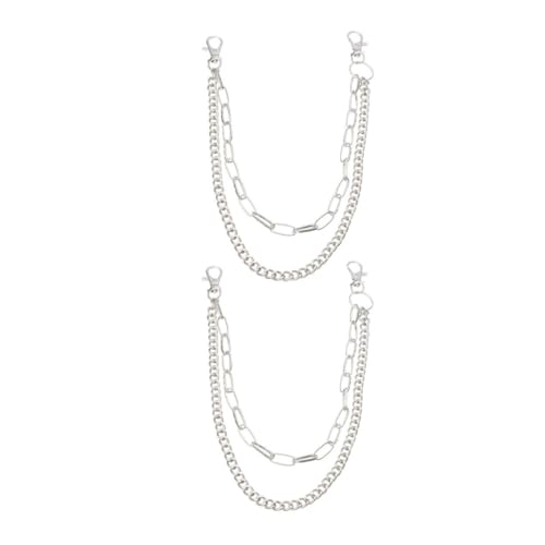 Beaupretty 2 Stück Teiliges Punk Stil Metall Taillenkette Doppellagige Grobe Hüftkette Modischer Bauchgürtel für Frauen Silberfarbene Verstellbare Body Chain Geeignet für Club Alltag und von Beaupretty