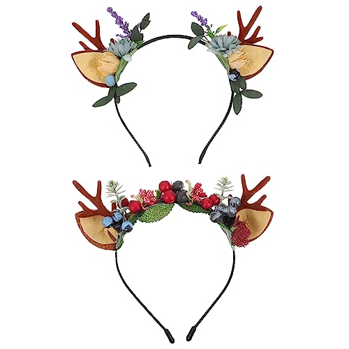 Beaupretty 2 Stück Teiliges Rentier Geweih Haarreif aus Hochwertigem Komfortabel und Langlebig Kreative Party Haarschmuck Dekoration für Weihnachten Karneval Halloween Geeignet für Mädchen von Beaupretty