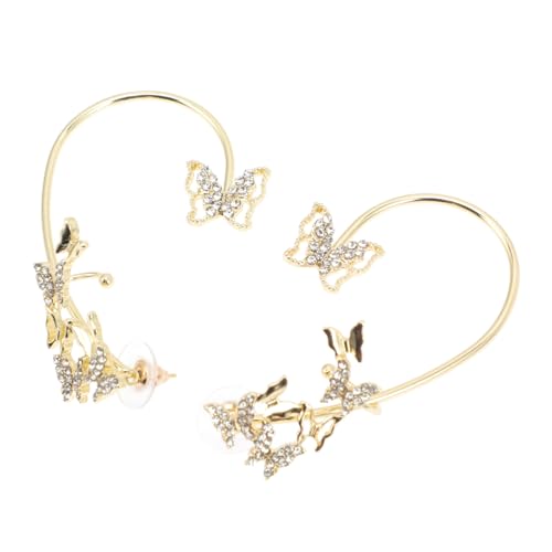 Beaupretty 2stücke Schmetterlings-ohrklemmen Mit Strass Ohrklemmen Piercing Schmetterlings-ohrschmuck Für Frauen Wunderschön Und Robust Für Partys Und Besondere Anlässe von Beaupretty