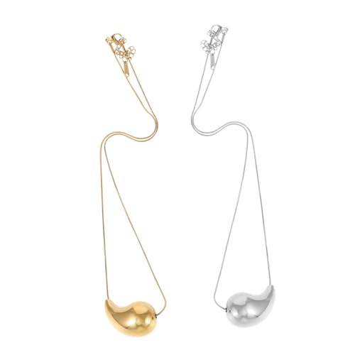 Beaupretty 2 Stück Teiliges Wasserfall Set Tropfenanhänger Choker für Frauen Boho Schmuck für Hochzeiten und Besondere Anlässe Gold und Silber Langlebig und Elegant von Beaupretty