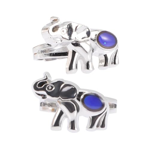 Beaupretty 2 Stück Thermochromic Finger Ring Stimmungsring Design Verstellbar Farbwechsel Schmuck Party Geschenke von Beaupretty