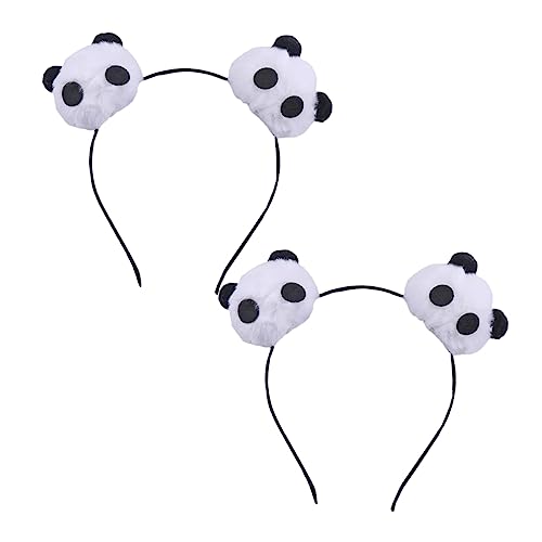 Beaupretty Haarklammer 2st Kopfschmuck Kreative Kopfbedeckungen Plüsch Haarband Tier Weiß Reisen Panda Tierhaarreifen von Beaupretty