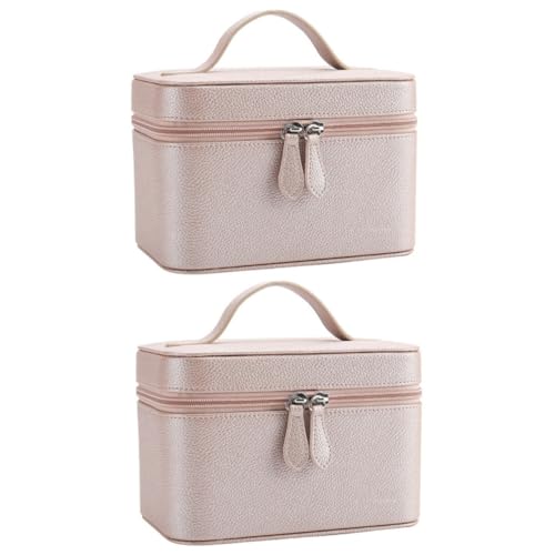 Beaupretty 2 STK Tragbare Kosmetiktasche Reise-Organizer-Tasche Make-up-Koffer Trainieren Aufbewahrungstasche Für Reiseschmuck Schminkkoffer Multifunktionstasche Pu Hohe Kapazität Fräulein von Beaupretty