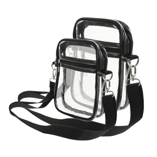 Beaupretty 2 Stück Transparente Crossbody Bag PVC mit Verstellbarem Schultergurt Sicherer Reißverschluss Kleine Umhängetasche für Damen und Herren Stadiongeprüft für Konzerte und von Beaupretty