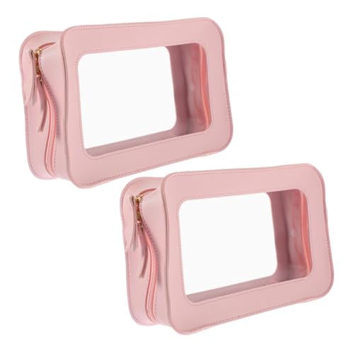 Beaupretty 2 Stück Transparente Kosmetiktasche wasserdichte Reise Waschtasche mit Reißverschluss für Damen für Outdoor Aktivitäten und Reisen Leichtes PVC Material Strapazierfähig und von Beaupretty