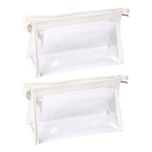 Beaupretty 2 Stück Transparente Stiftetaschen Multifunktionale Kosmetiktaschen für Schule und Büro zur Aufbewahrung von Schreibwaren und Makeup Zubehör mit Praktischem Reißverschluss von Beaupretty