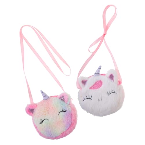 Beaupretty 2stücke Einhorn Umhängetaschen Für Mädchen Plüsch Münzbeutel Cartoon Schultertaschen Für Reisen Und Freizeit Leichte Und Stilvolle Geldbörsen Zur Aufbewahrung Kleiner von Beaupretty