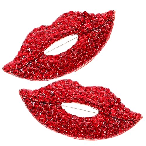 Beaupretty 2 Stück Valentinstag-herzbrosche Lippen Patch Lippenverzierung Lippendekor Lippen Broschennadeln Lippen-hut-patch Lippenbefugungen Zinklegierung Rot von Beaupretty