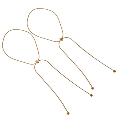 Beaupretty 2 Stück Verstellbare Fußkettchen Damen Langlebige Bein und Armbänder Einfache Goldfarbene Schmuckstücke für Strand Festival Hochzeit und Alltag Eleganter Look von Beaupretty