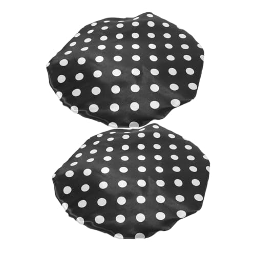 Beaupretty 2 Stück Verstellbare Große Wasserdichte Duschhaube für Damen Wiederverwendbare Haarkur Kappen mit Doppellagigem Schutz Modisch Graues Herzmuster Geeignet für Haartypen und von Beaupretty