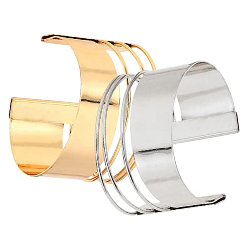 Beaupretty 2 Stück Verstellbare Punk Manschettenarmbänder Offene für Handgelenke Elegantes Design für Modebewusste Damen Herren von Beaupretty