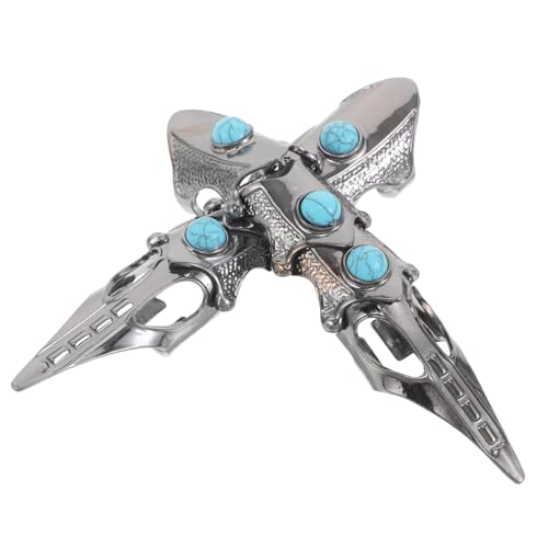 Beaupretty 2stücke Vollfingerring Vintage-punkringe Rüstungsring Gothic-punk-fingerringe Halloween-kostümringe Türkisfarbener Schmuck Für Männer Gothic-accessoires Für Frauen von Beaupretty